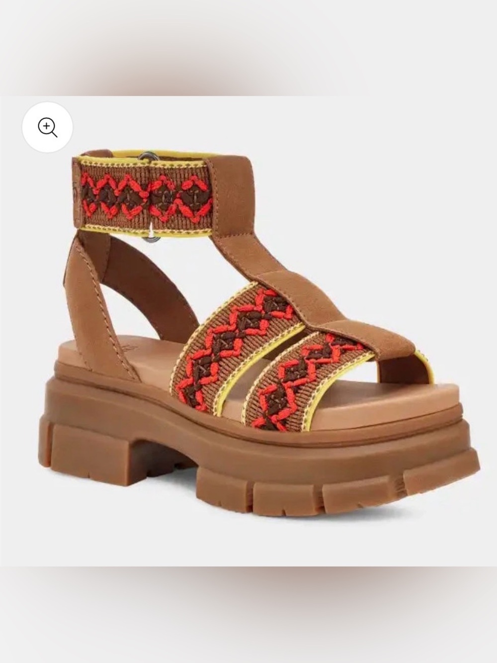 UGG Ashton Heritage Braid Sandals Platform Lugsole size 6.5 IMMACULATE